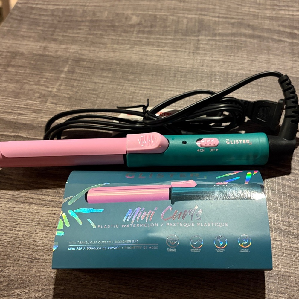 Glister Mini Curls Plastic Watermelon Travel Hair Tool
